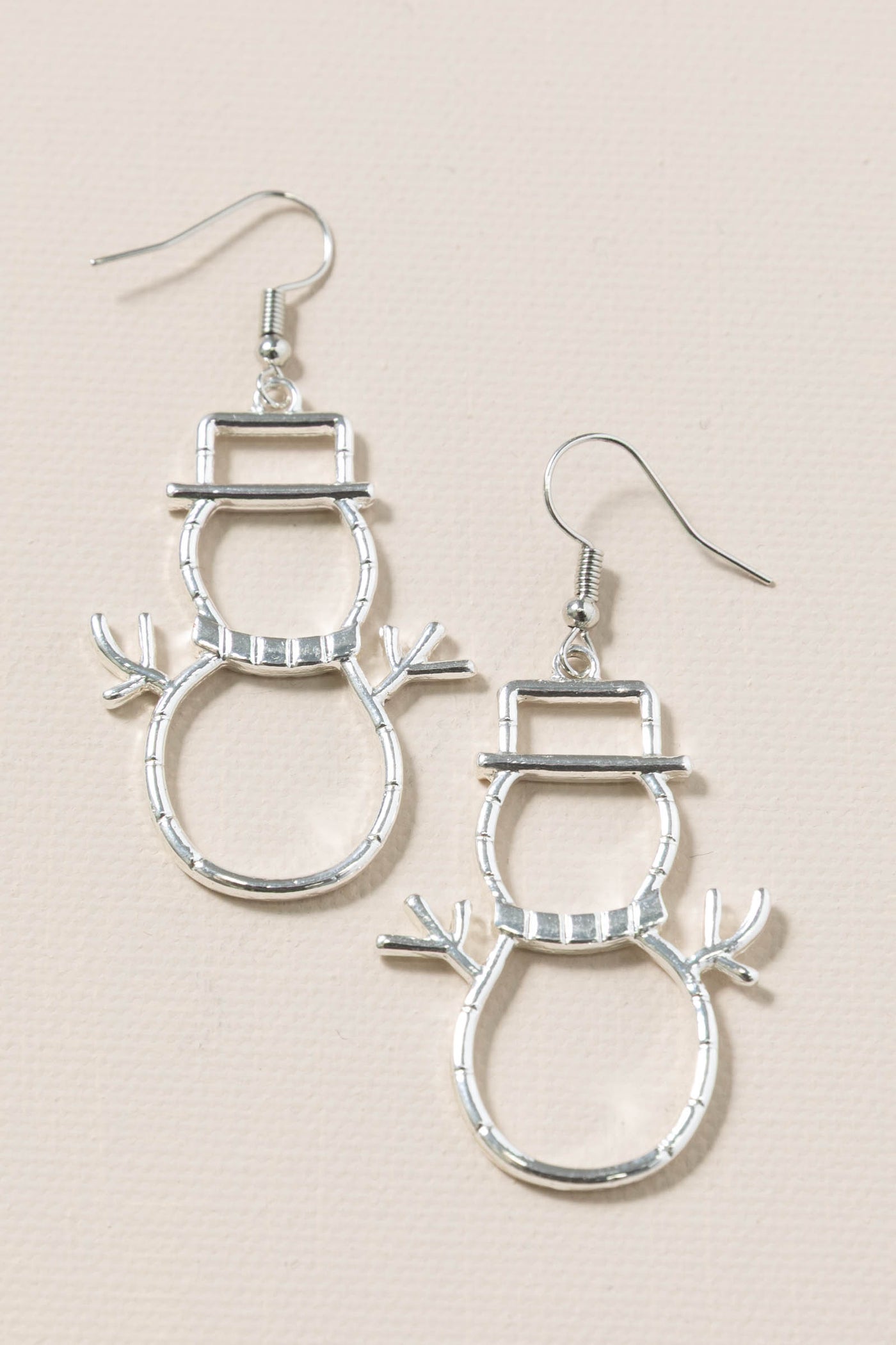 Silver Snowman Earrings
