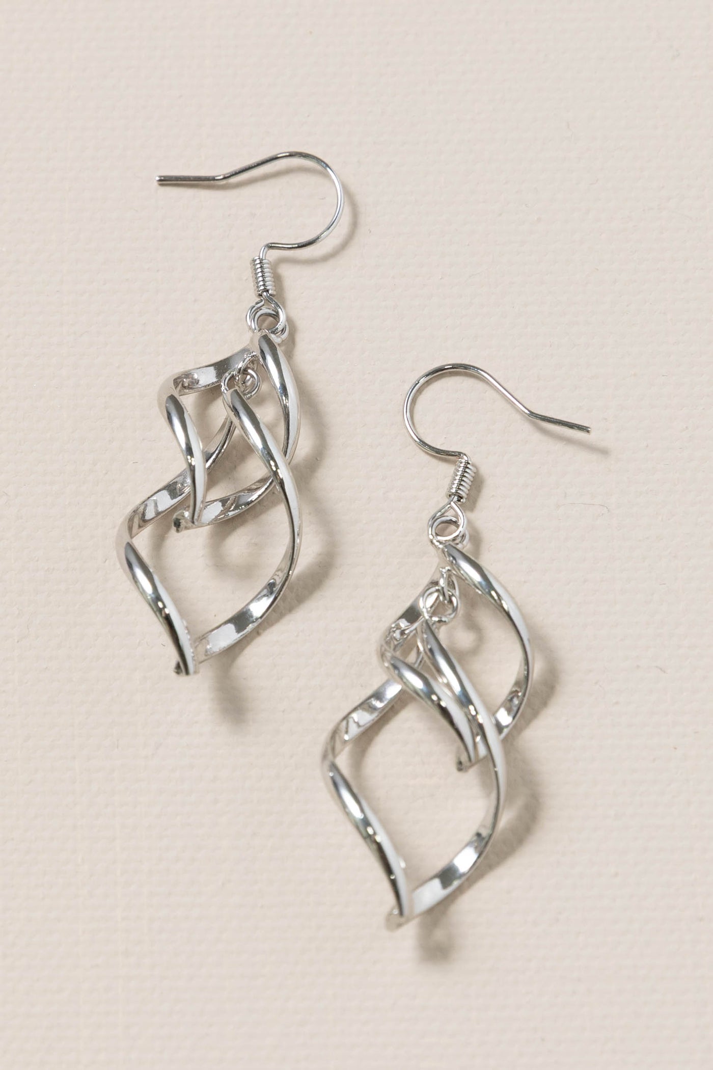 Silver Abstract Spiral Earrings