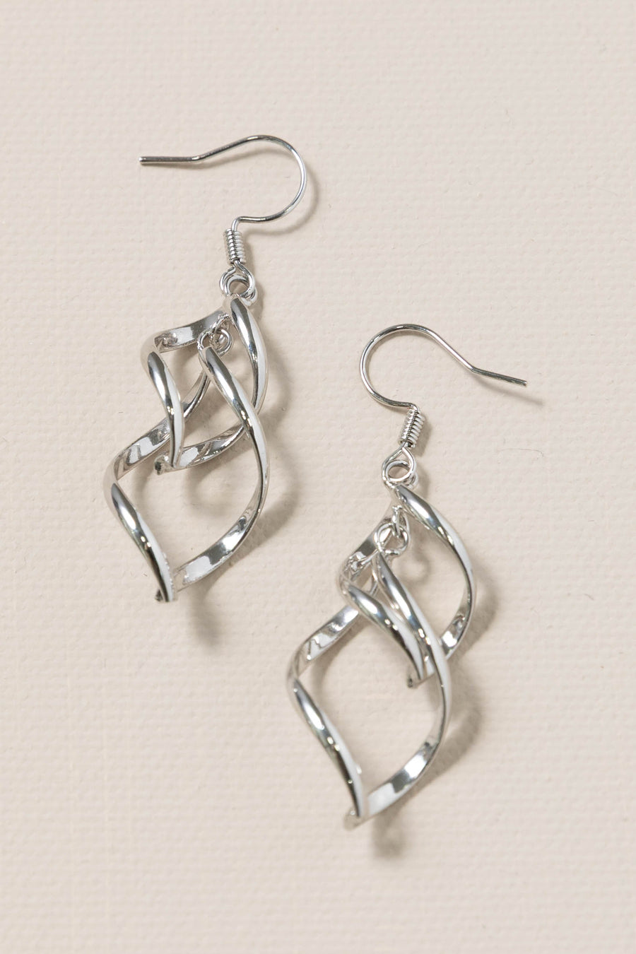 Silver Abstract Spiral Earrings