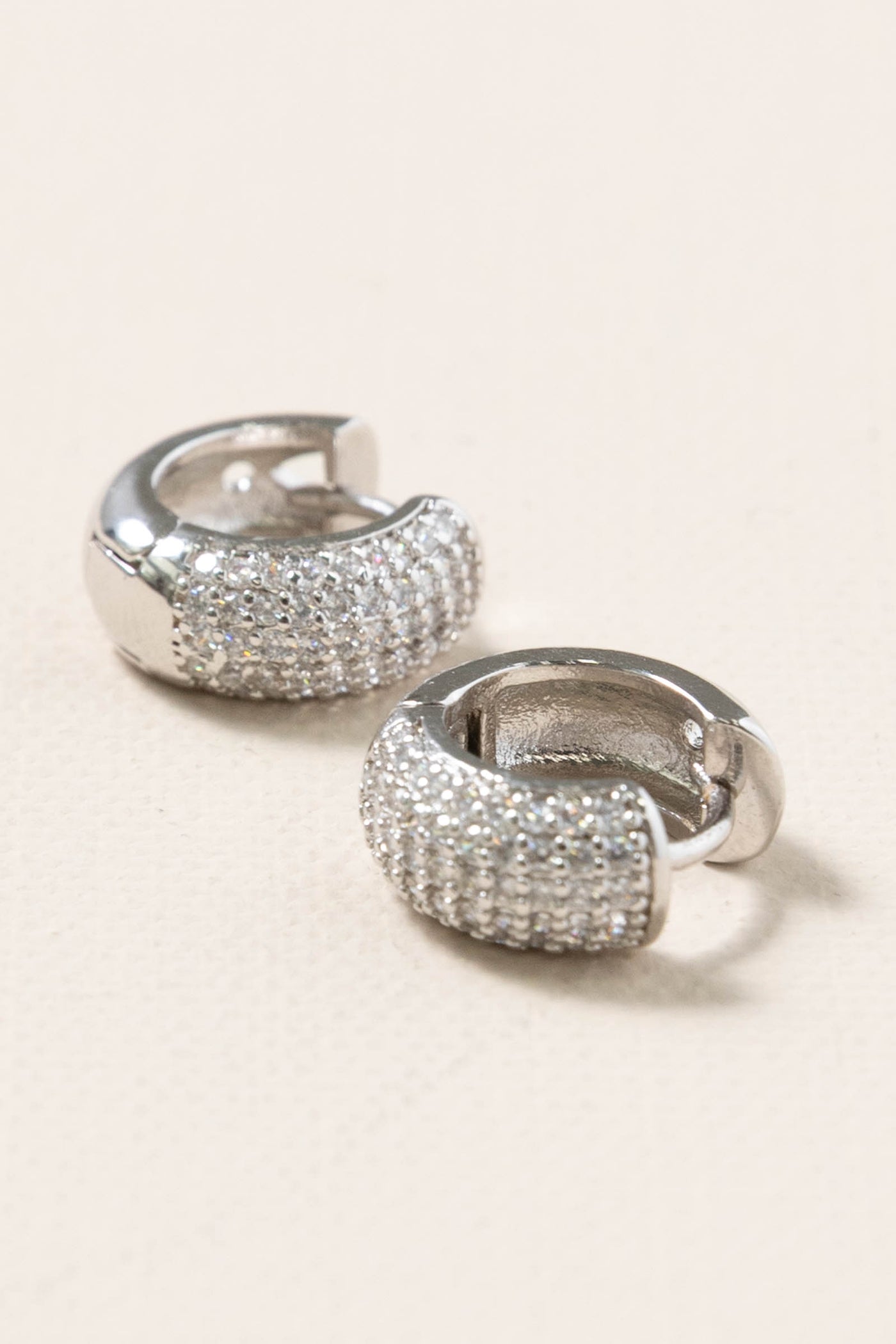 Pave Dome Huggie Earrings