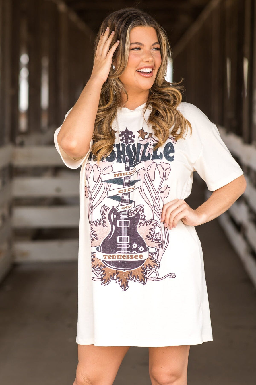 Ivory Nashville Graphic Dress - Filly Flair