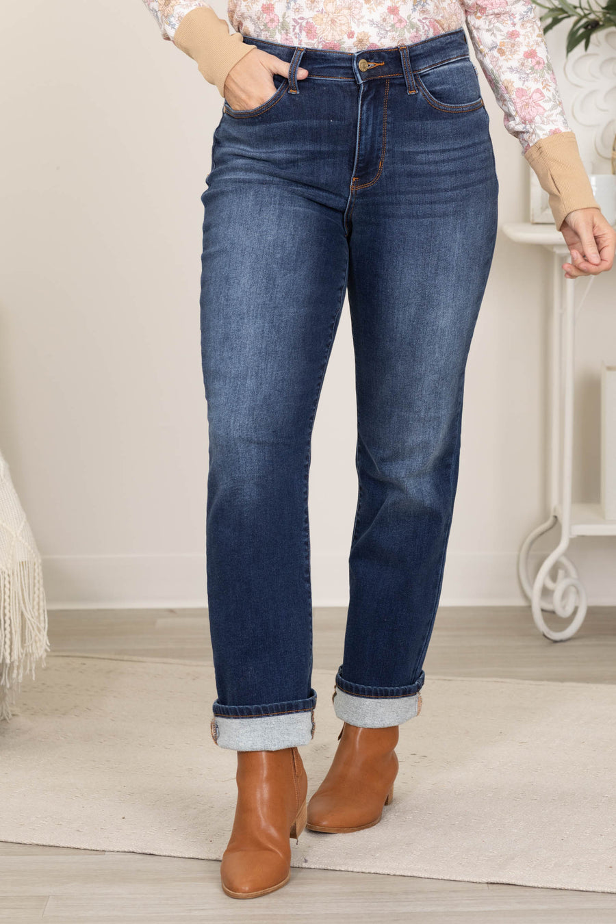 Judy Blue Dark Wash Thermal Skinny Jeans