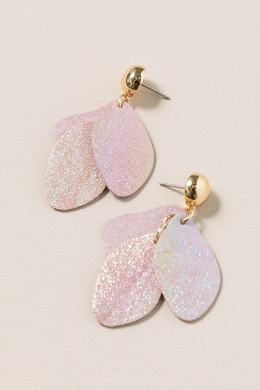 Mauve and Gold Rainbow Weston Earrings