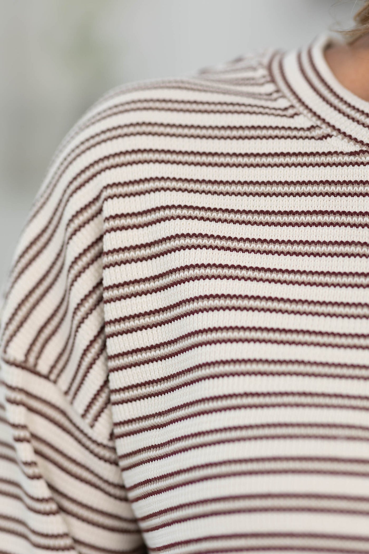Staccato Novelty Stripe Knit Long Sleeve Top