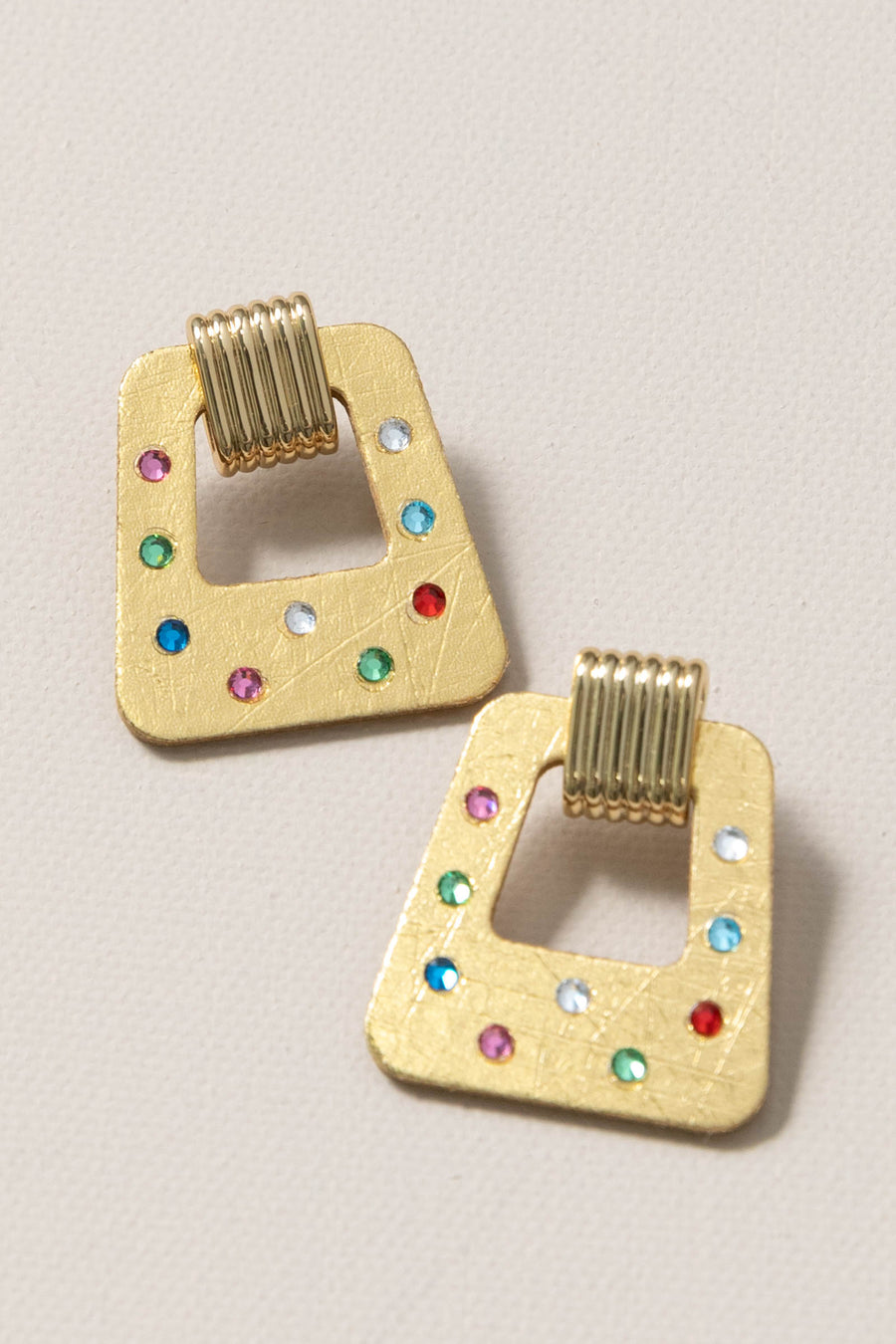 Vintage Gold Jeweled Avery Earrings