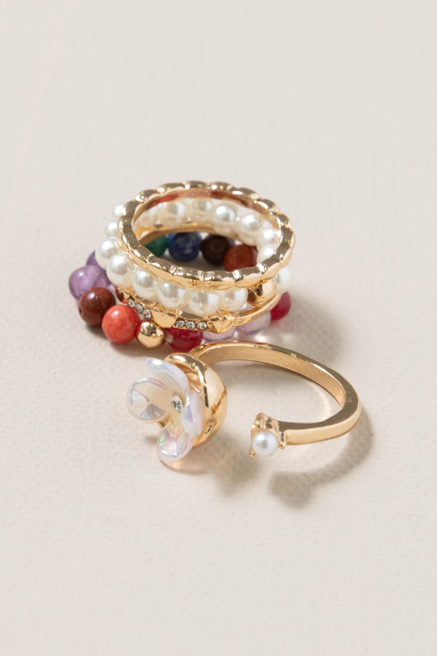 Beaded Stackable Ring Sets