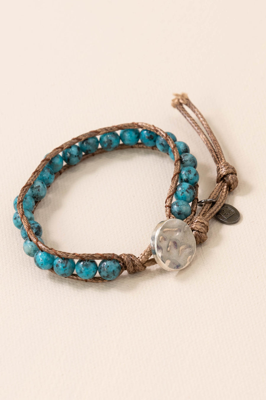 Turquoise Brown Vegan Leather Bracelet