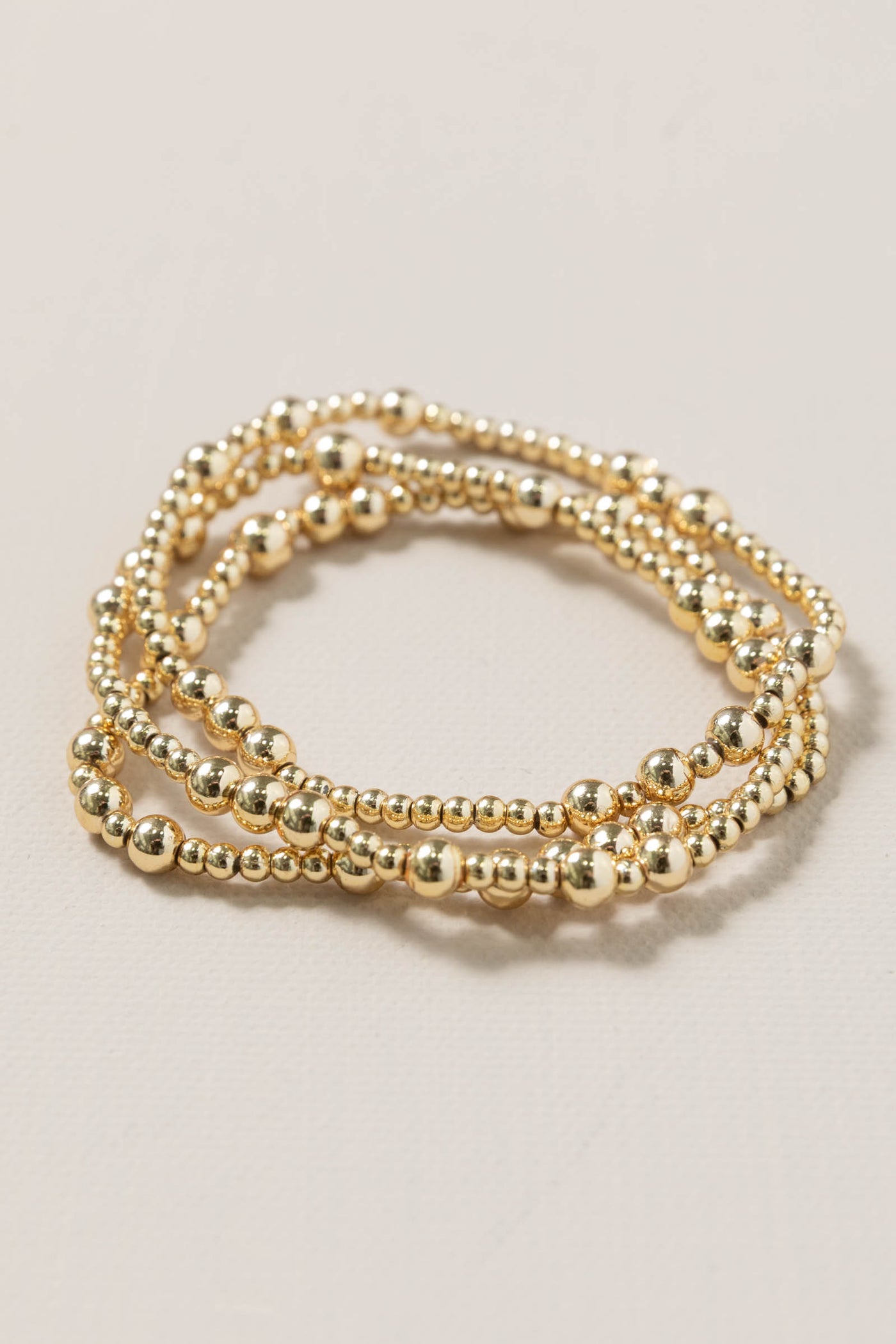 Gold Multi Layer Ball Chain Beaded Bracelets