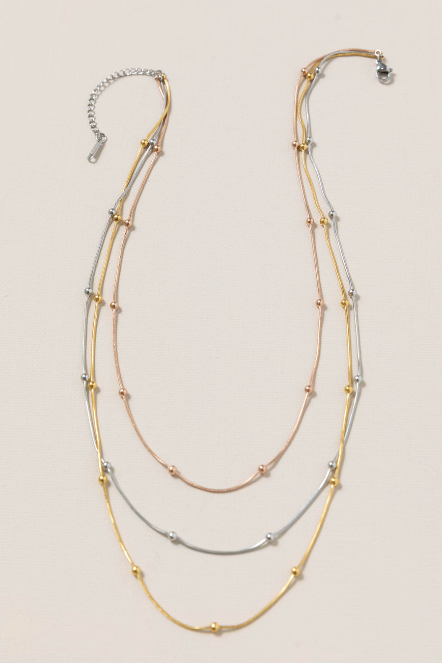 Gold and Silver Ball Layered Necklace