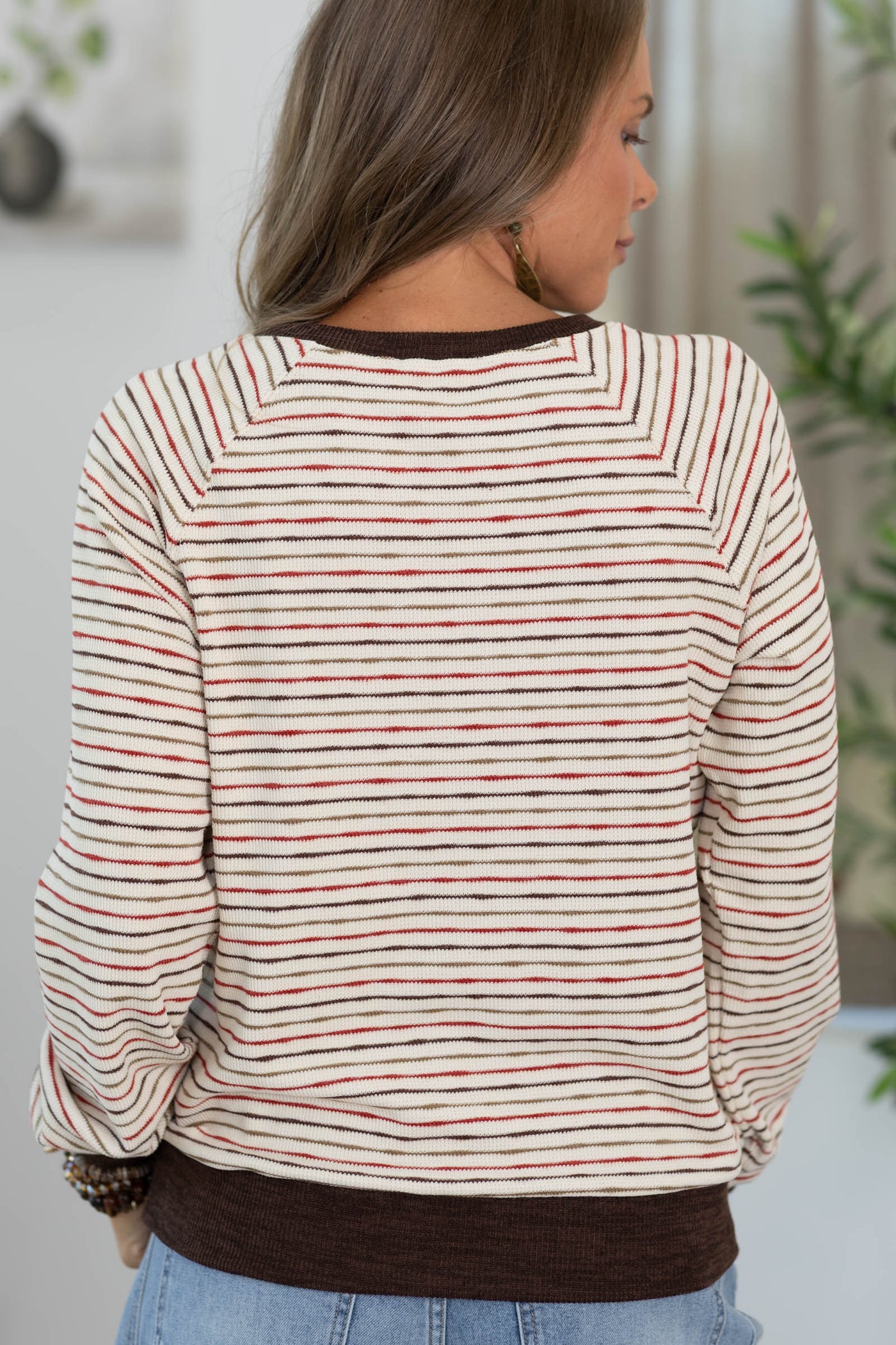 Staccato Multicolor Stripe Long Sleeve Top