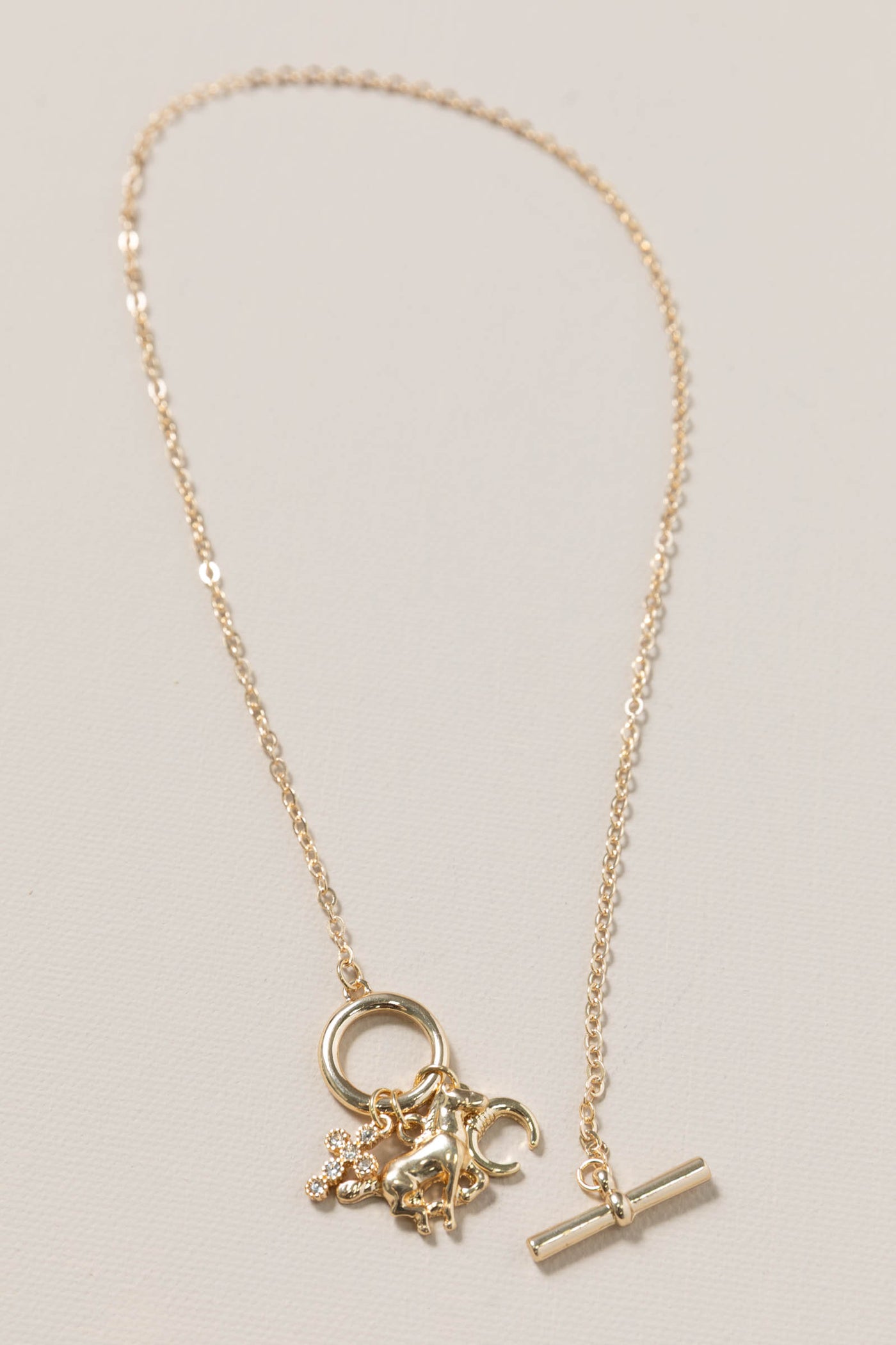 Gold Cowboy Up Charm Necklace