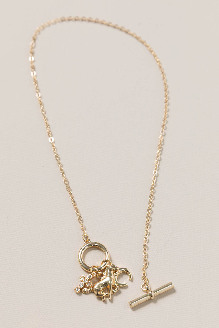 Gold Cowboy Up Charm Necklace