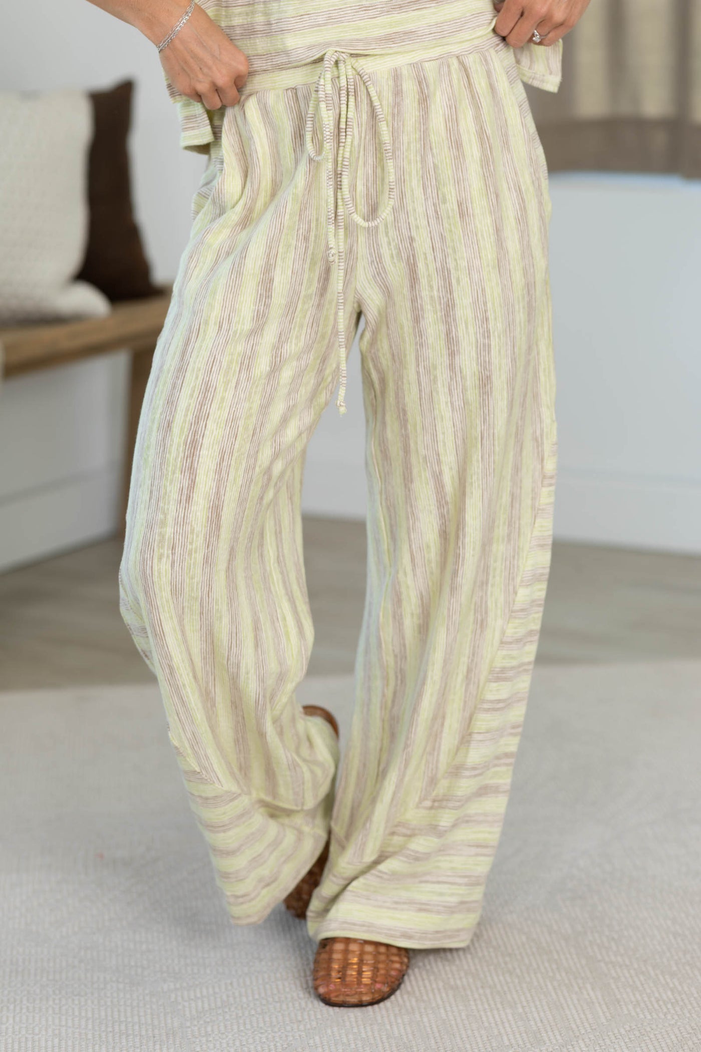Cotierra Stripe Knit Top And Pants Set