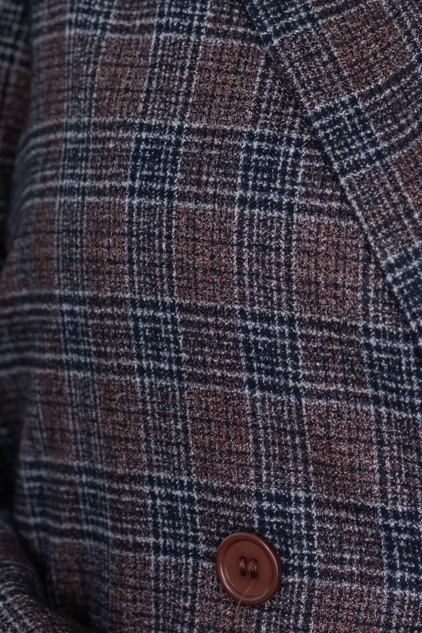 Brown Plaid Double Breasted Blazer