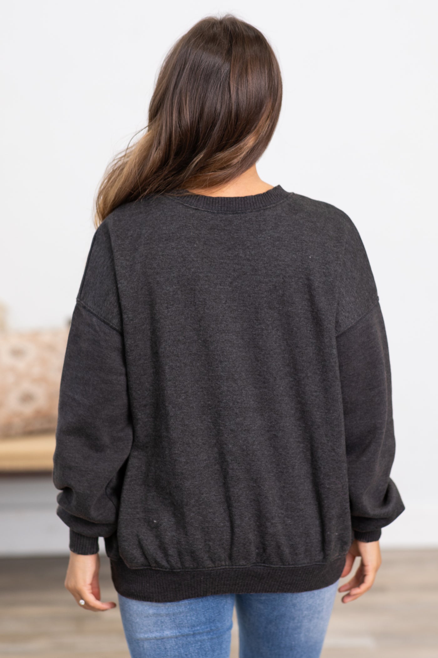Charcoal Washed Fleece Sweatshirt