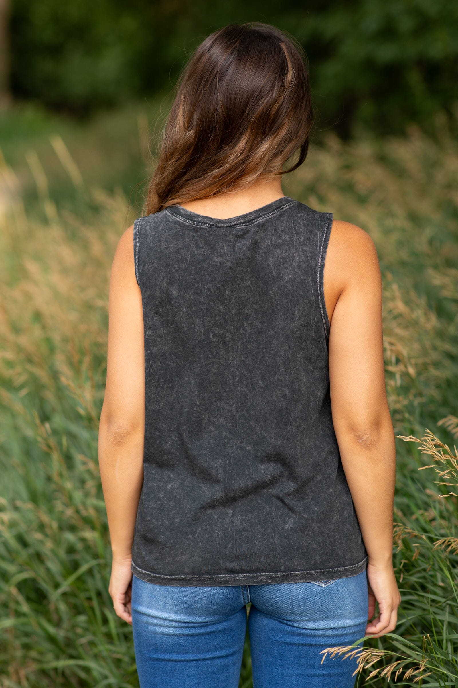 Black Neon Moon Graphic Tank - Filly Flair