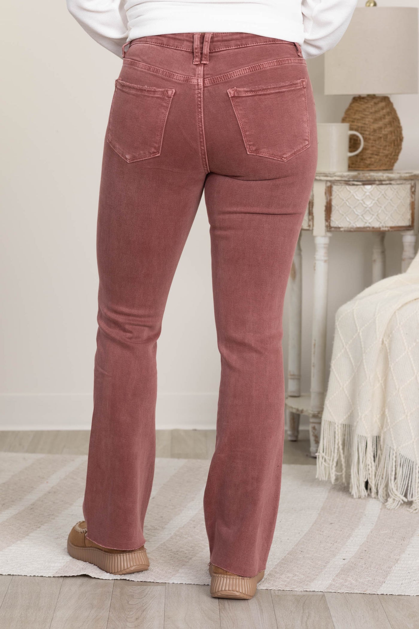 Lovervet Wine Mid Rise Bootcut Jeans