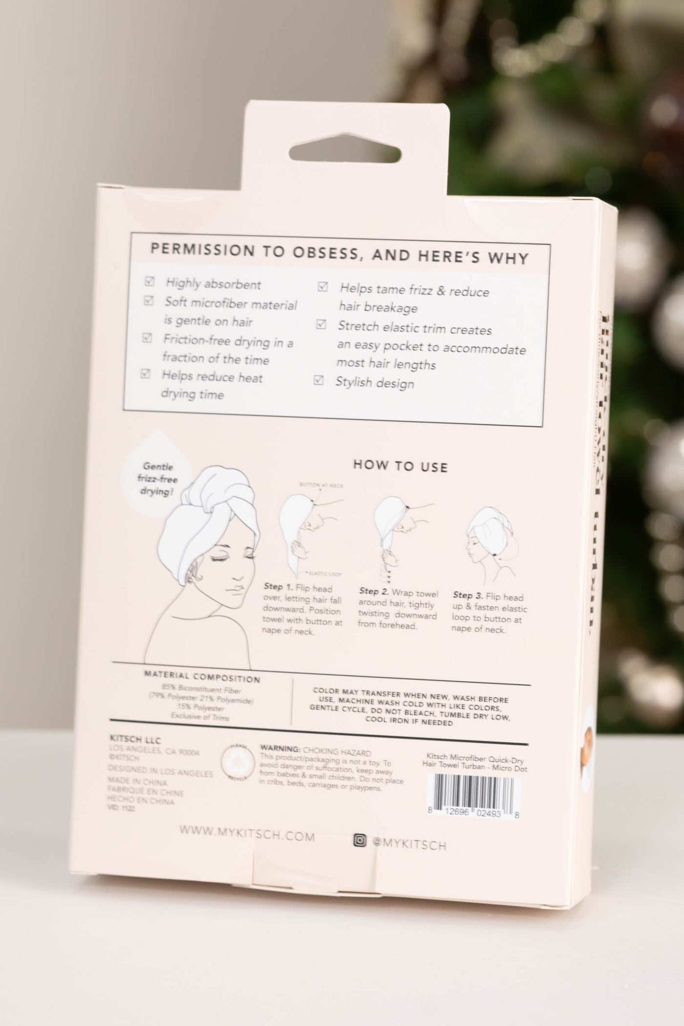 Dots Quick Drying Microfiber Hair Towel