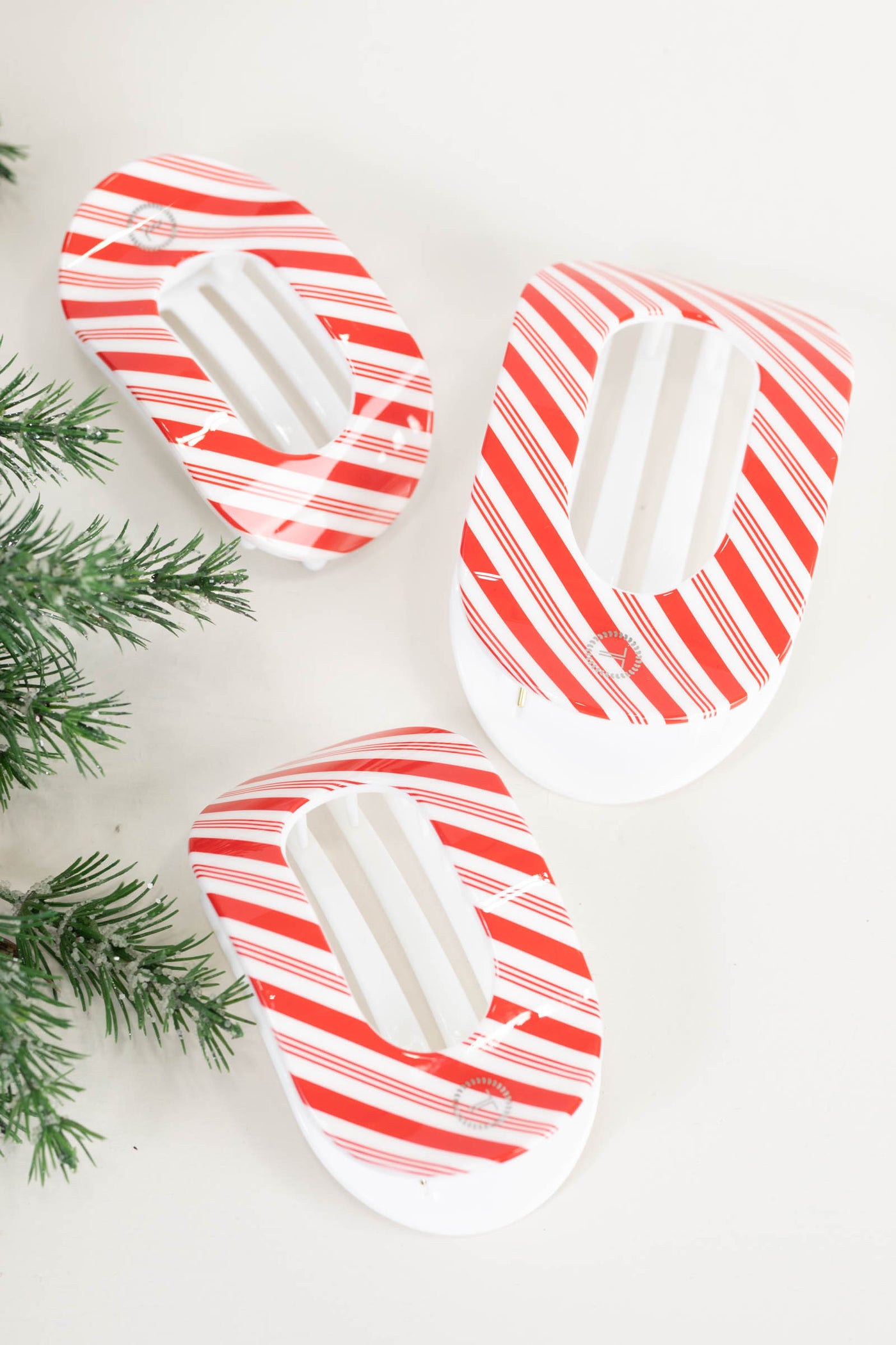 Candy Cane Crush Flat Round Hair Clip