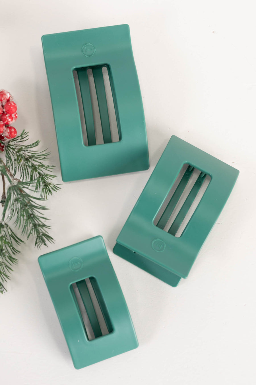 Fir Real Flat Rectangle Hair Clip