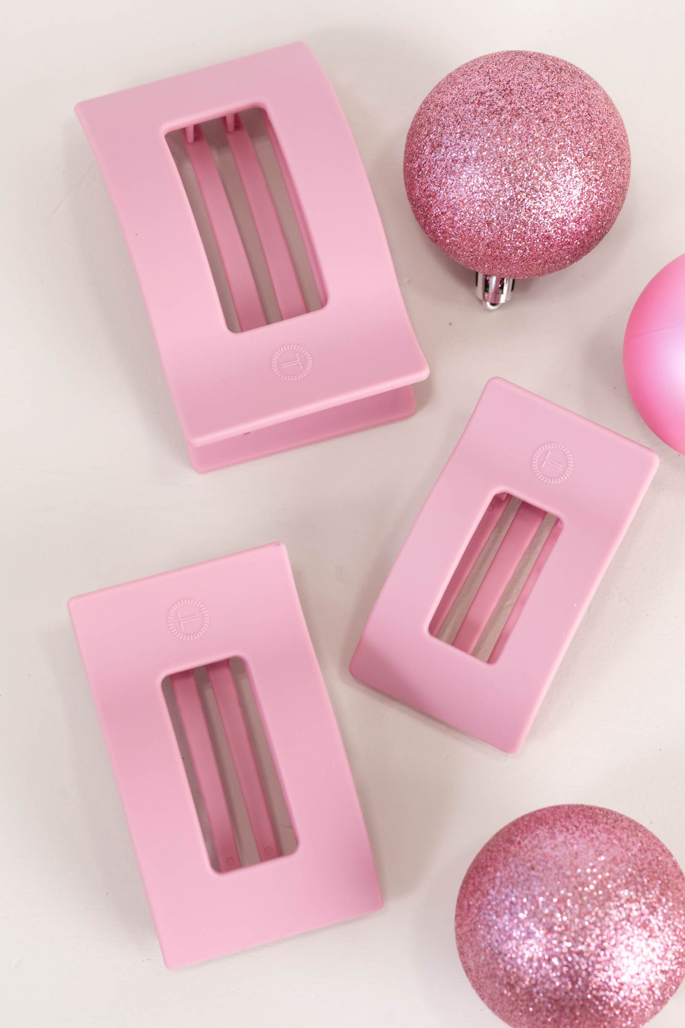 Merry Pinkmas Flat Rectangle Hair Clip