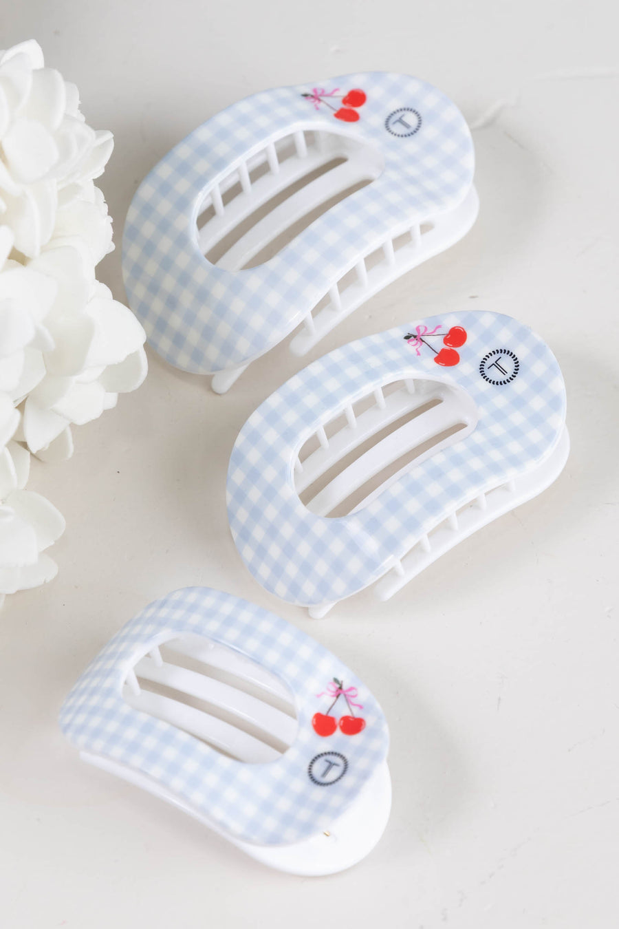 Basket of Cherries Flat Round Hair Clip