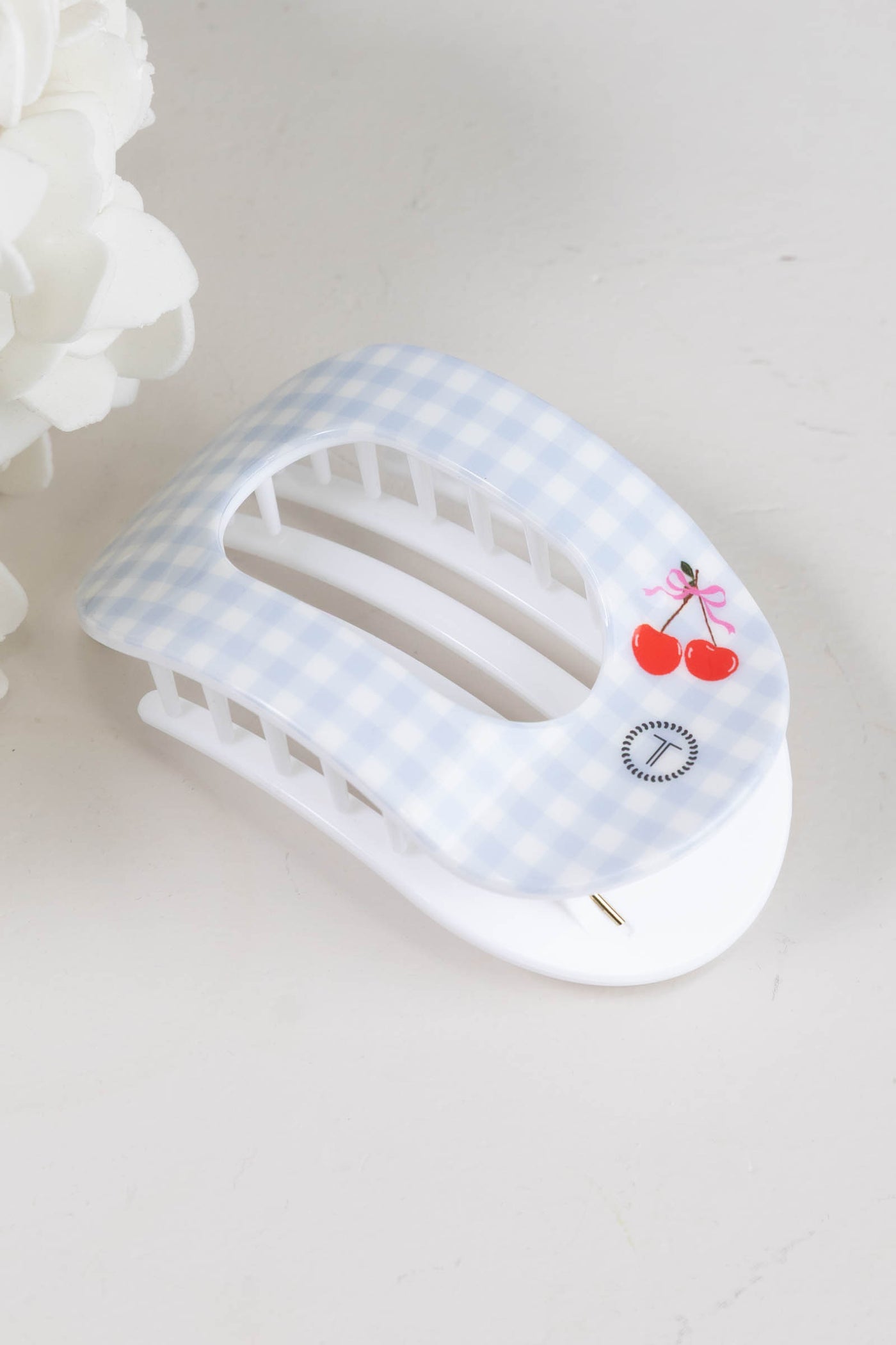 Basket of Cherries Flat Round Hair Clip