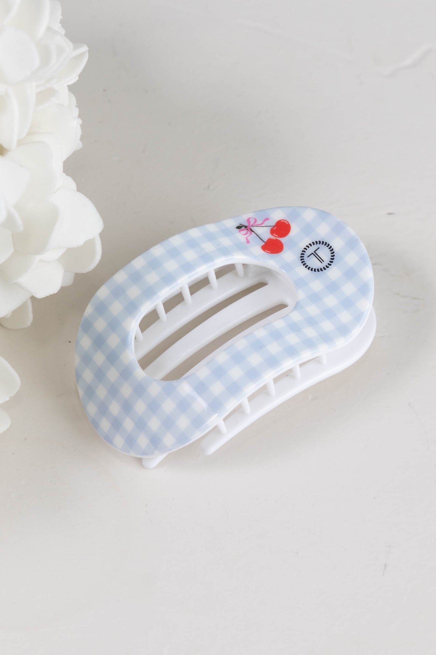 Basket of Cherries Flat Round Hair Clip