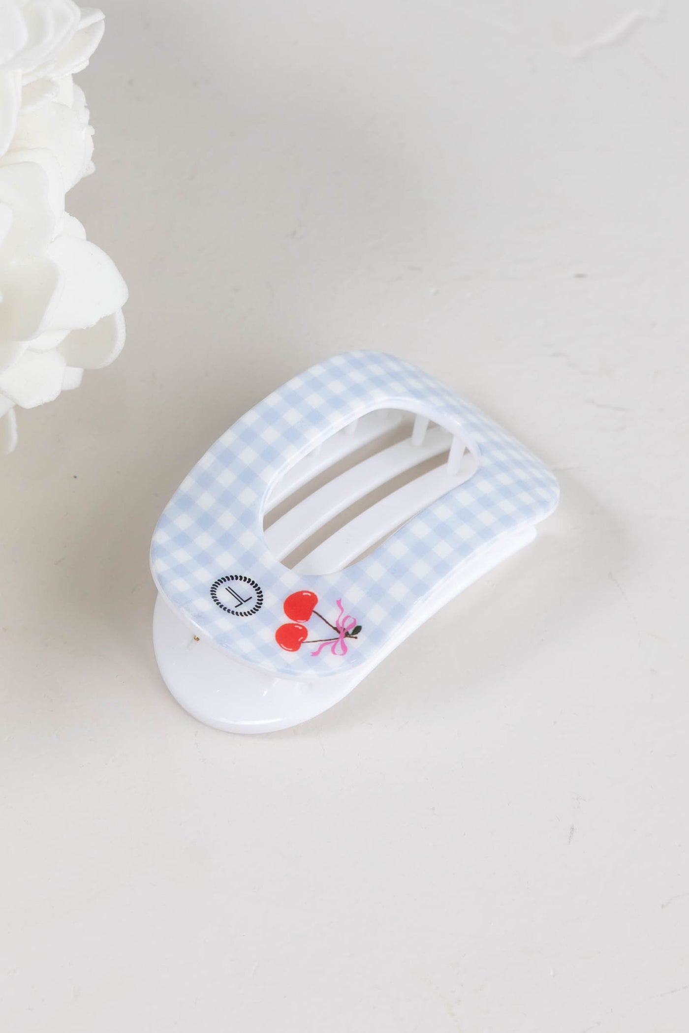 Basket of Cherries Flat Round Hair Clip