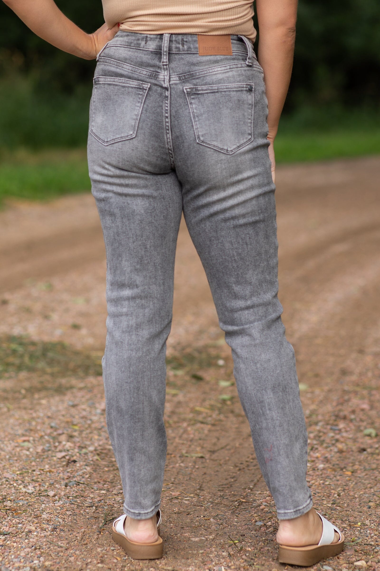Judy Blue Grey Washed Slim Jeans - Filly Flair