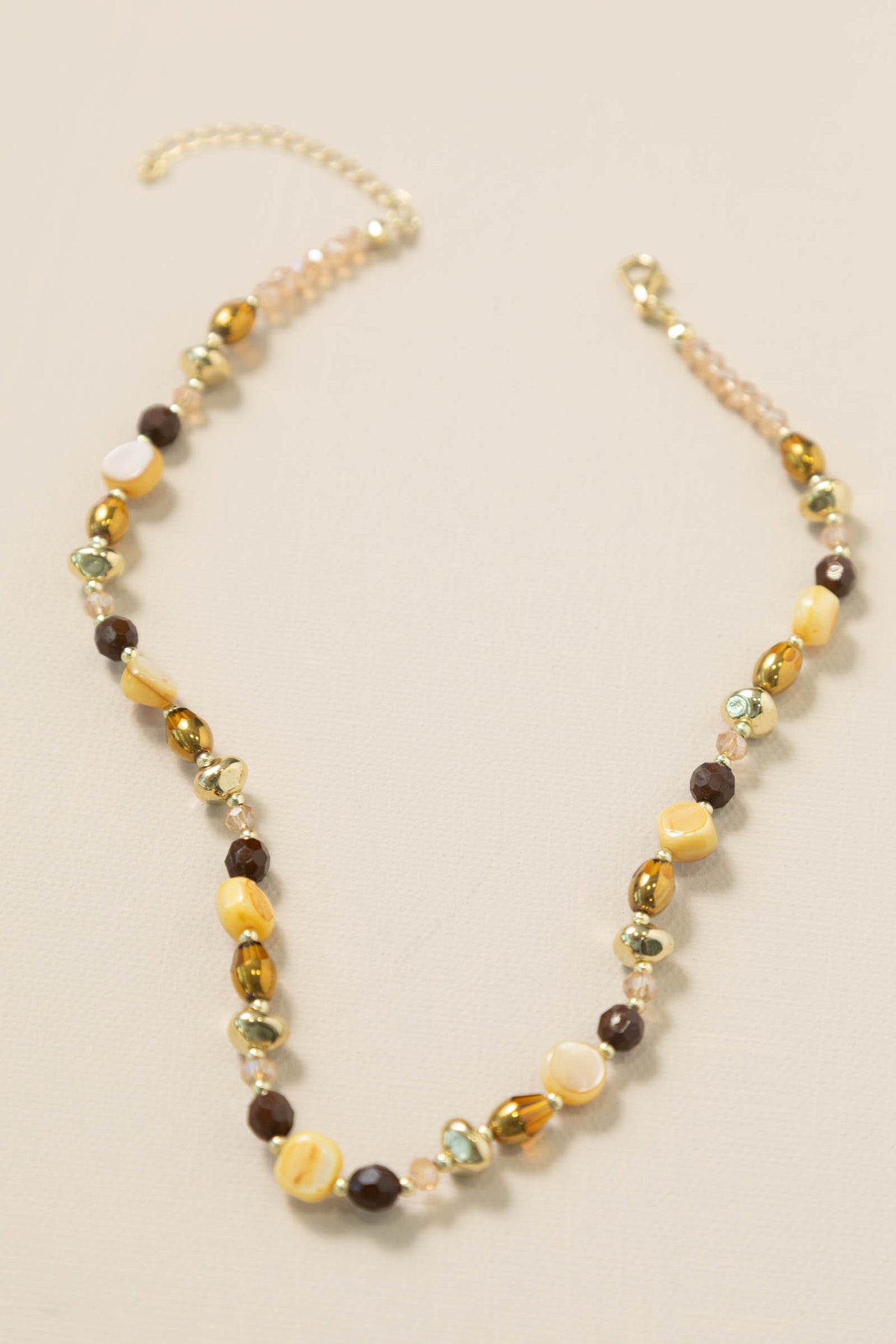 Brown Gold Beaded Necklace