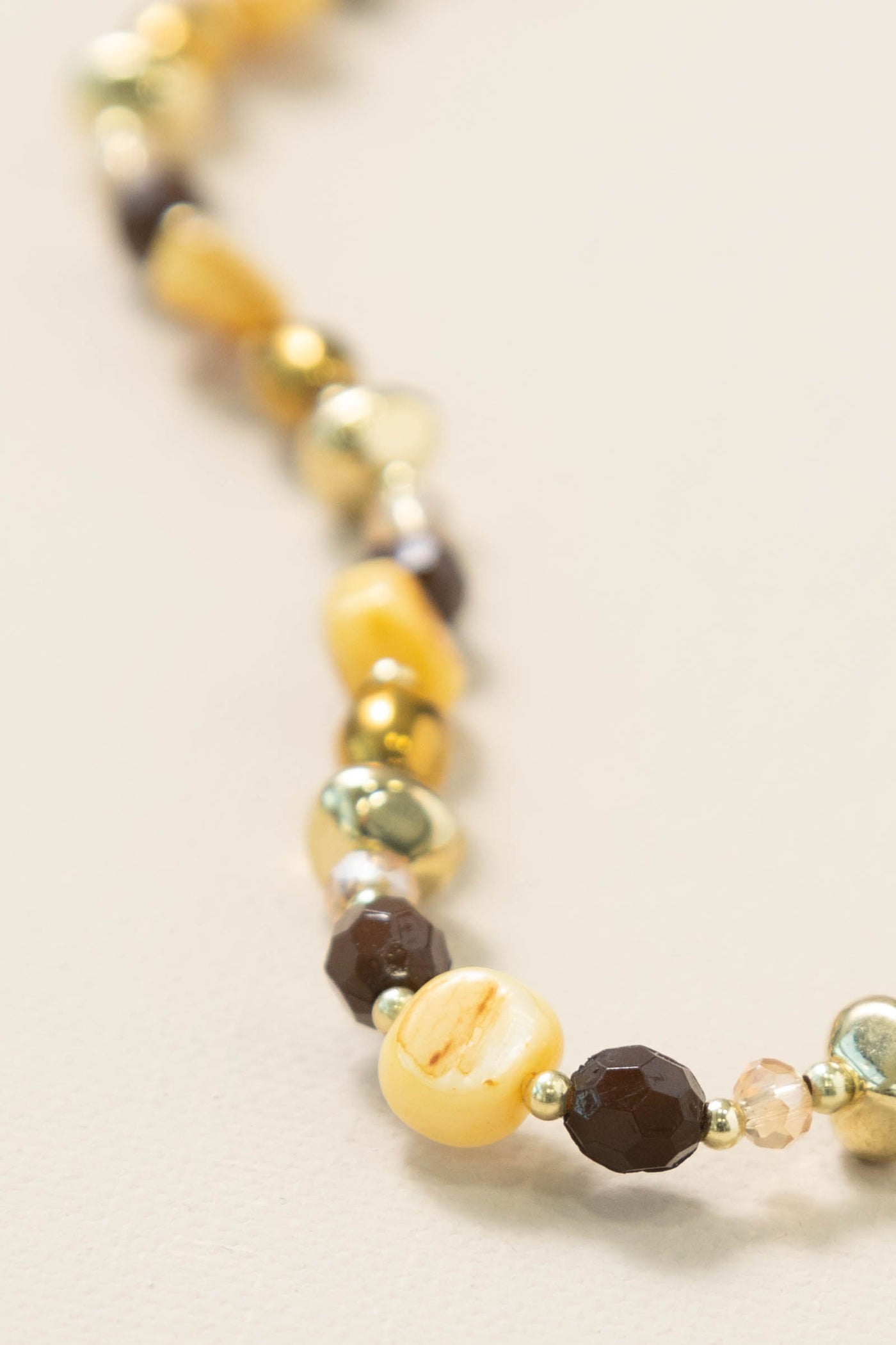 Brown Gold Beaded Necklace