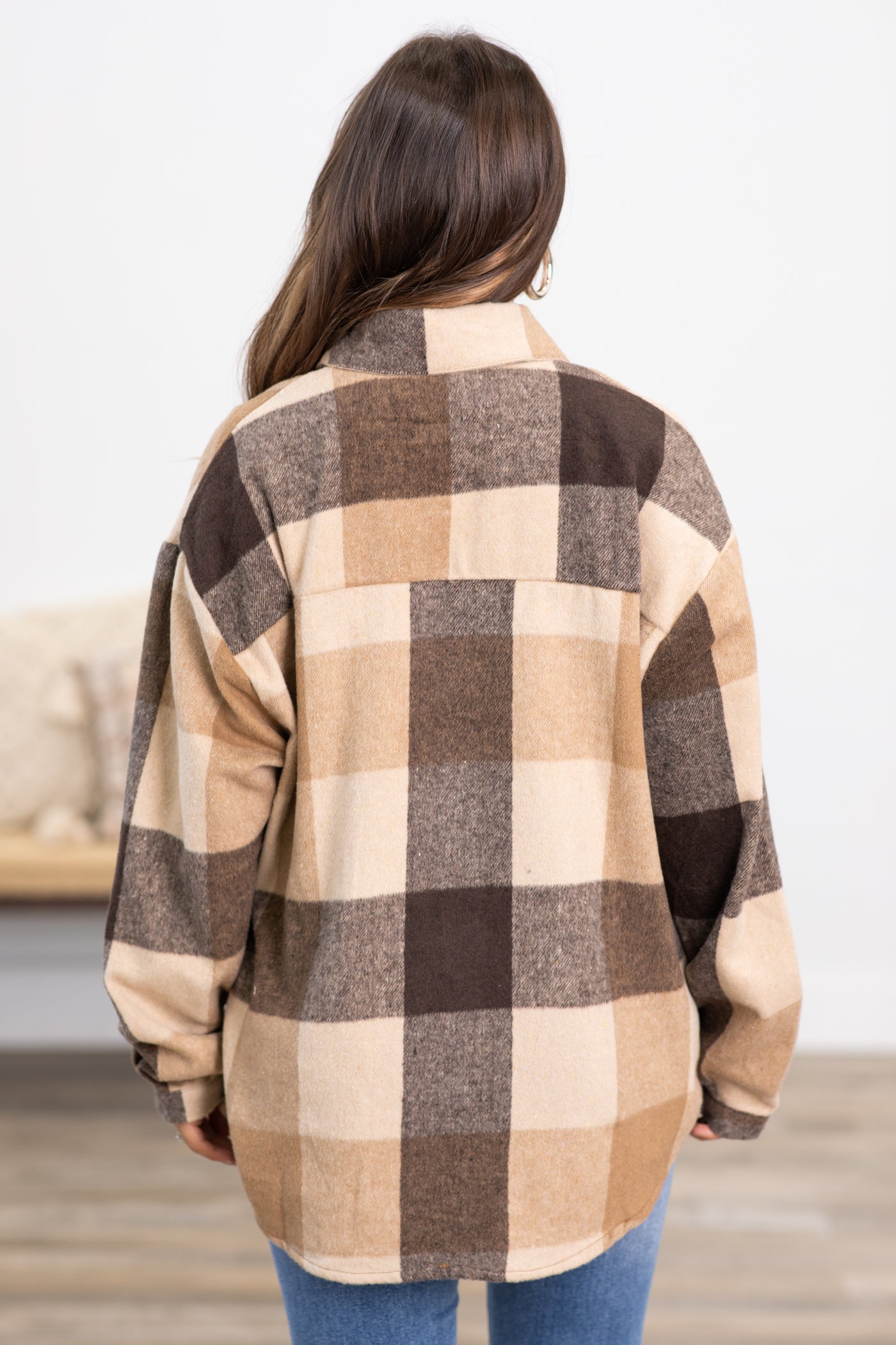 Brown Plaid Shacketc · Filly Flair