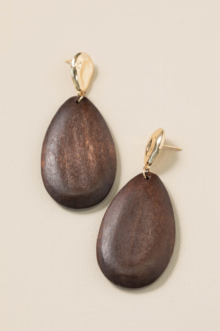 Wood Grain Teardrop Earrings