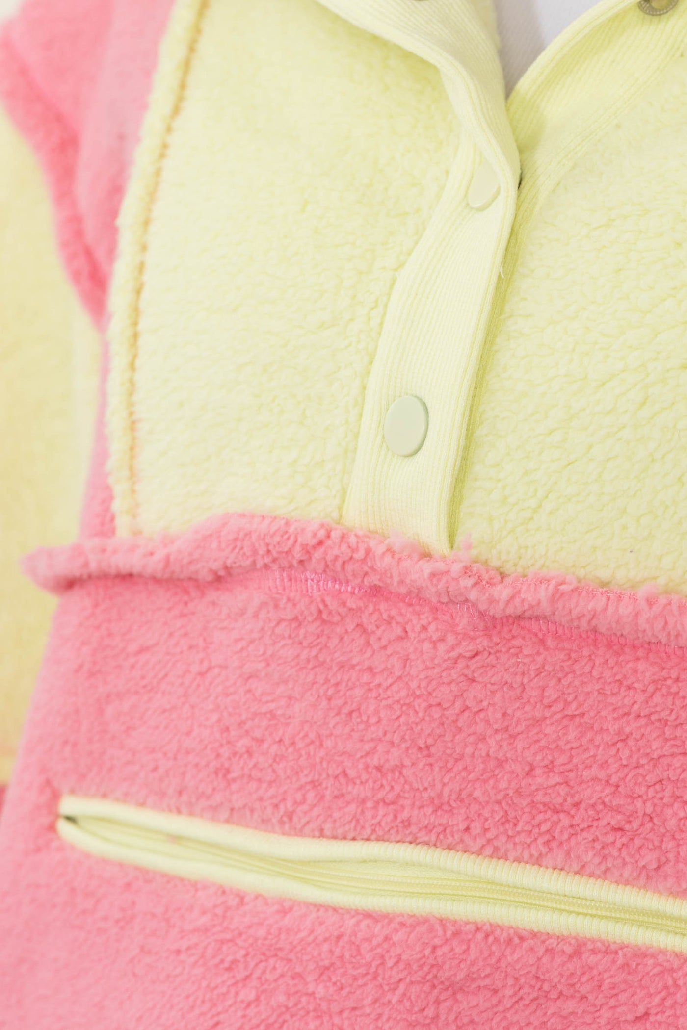 Neon Pink Fleece Zipper Front Pocket Sweatshirt