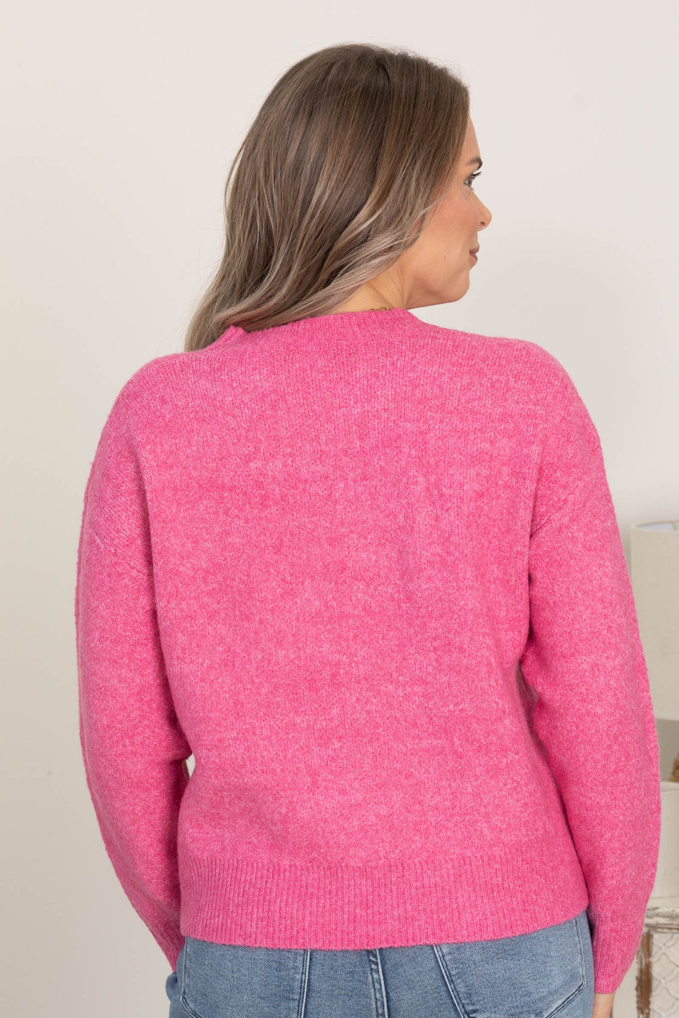 Flower Jacquard Crewneck Sweaters