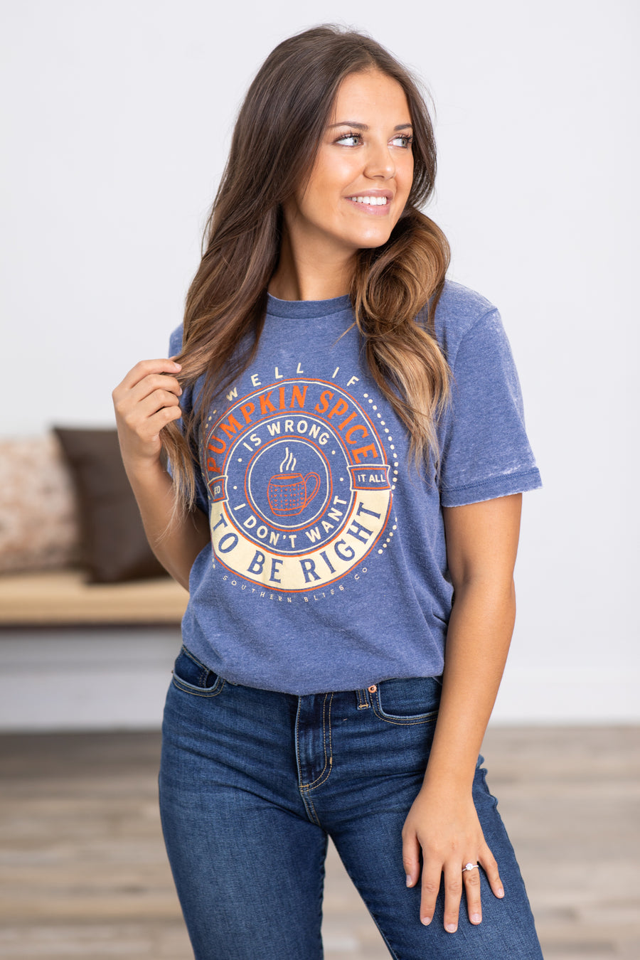 Navy Pumpkin Spice Is Right Graphic Tee