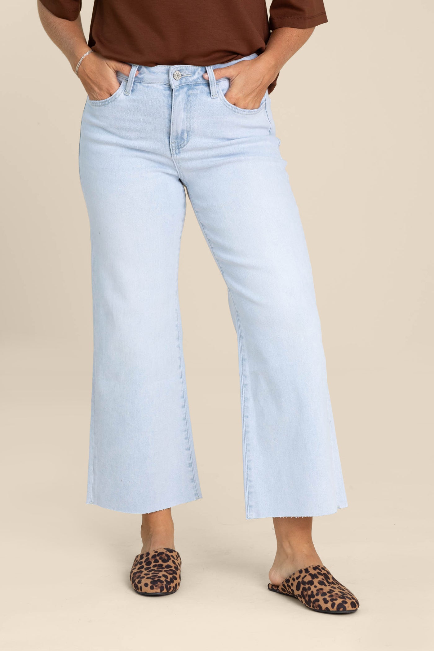 Vervet Light Wash High Rise Wide Leg Jeans