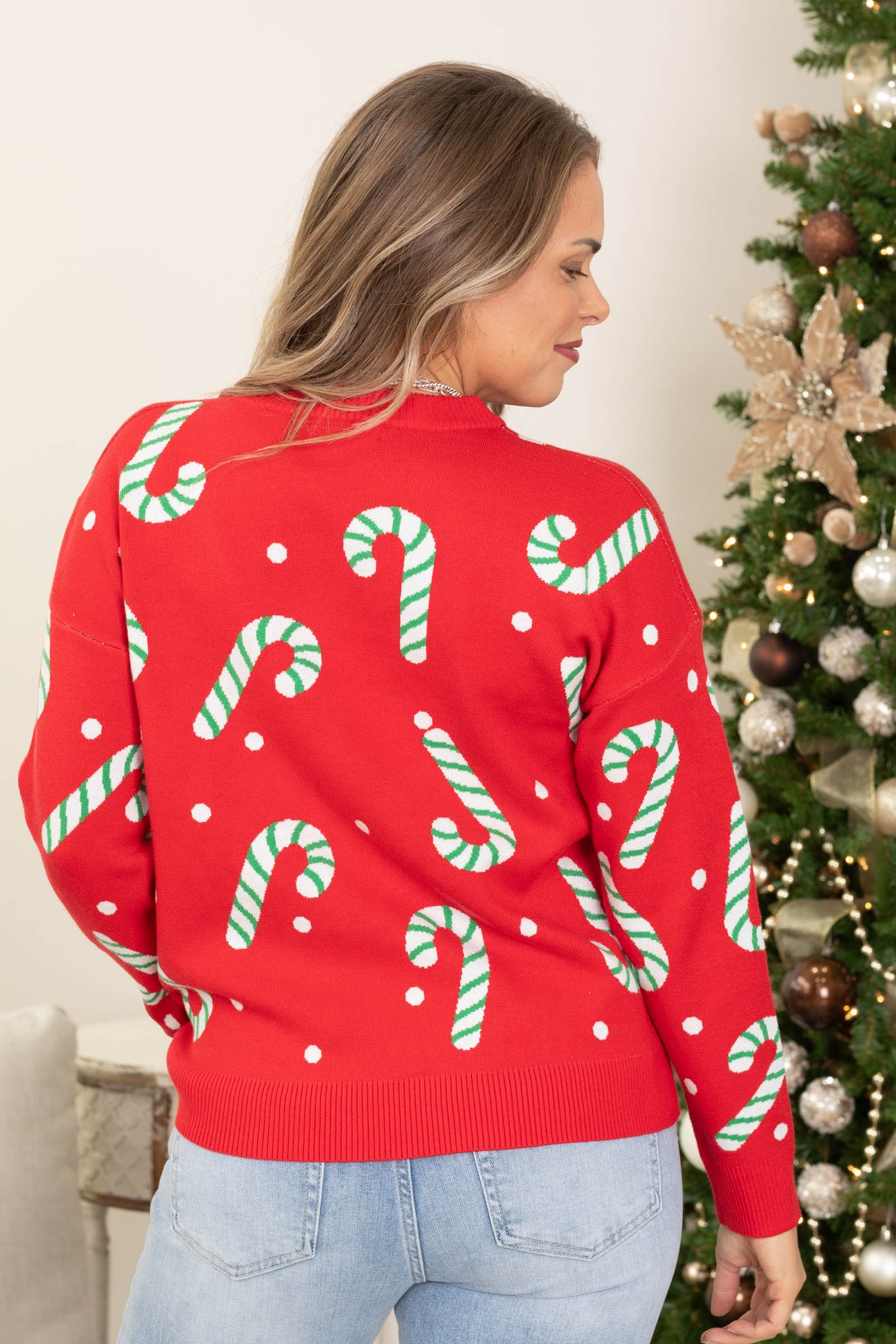 Red Candy Cane Sweater