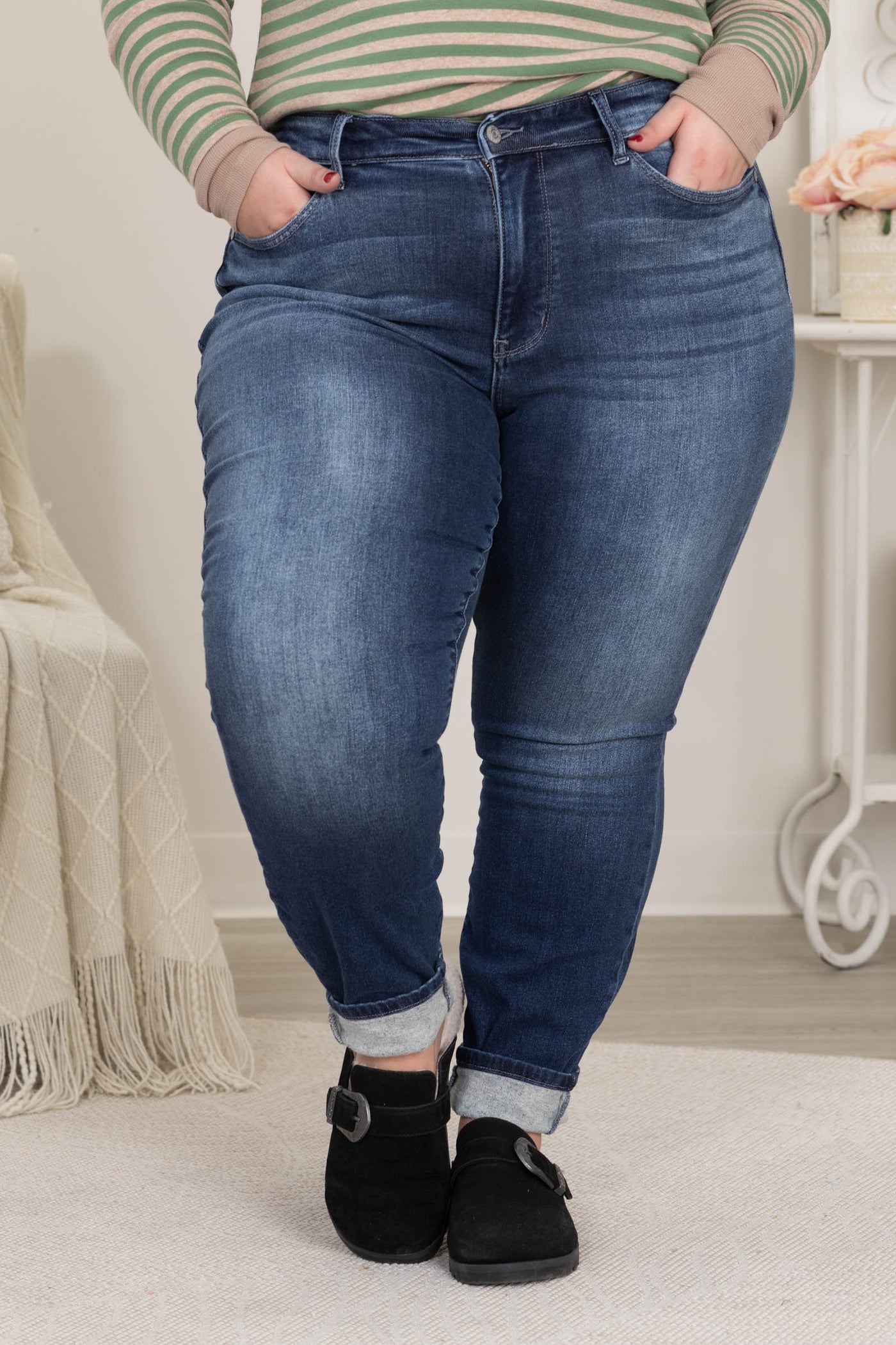 Judy Blue Dark Wash Thermal Skinny Jeans