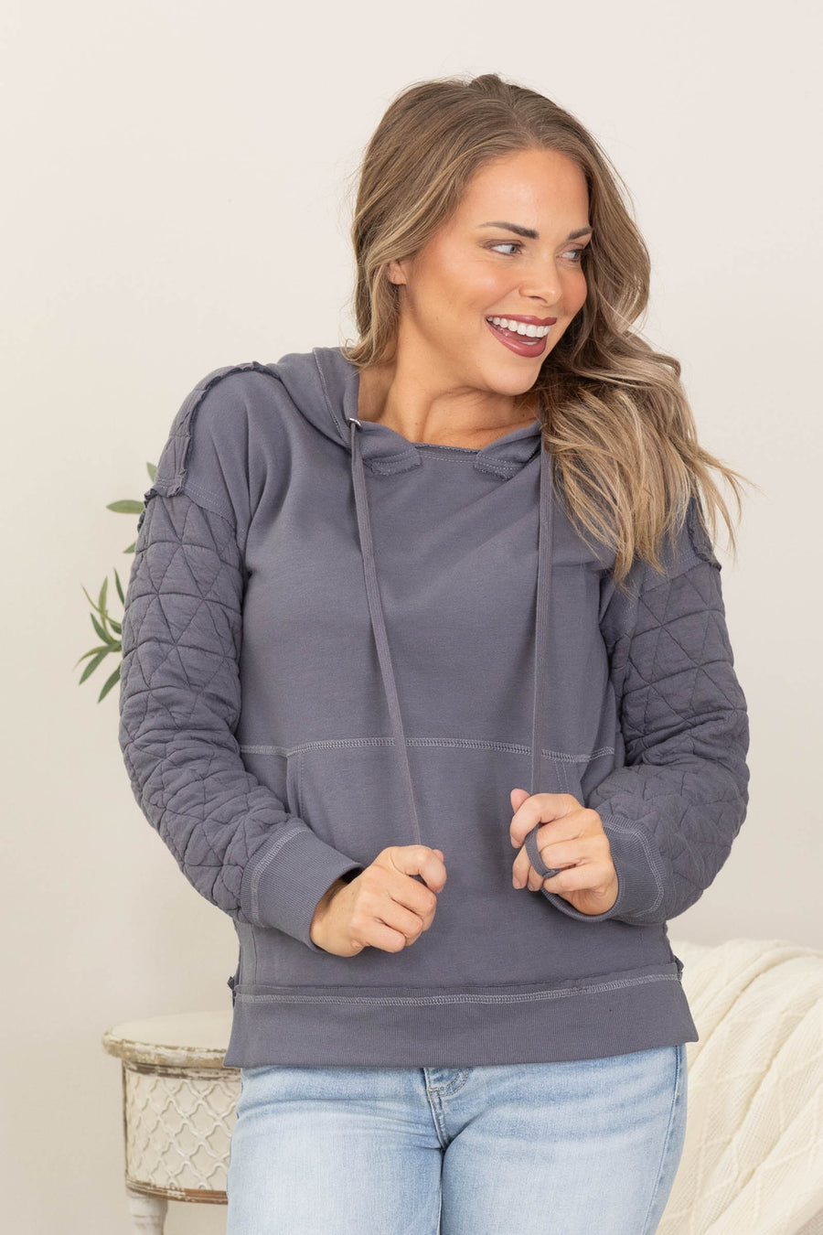 Quilted Knit Mixed Sweatshirts