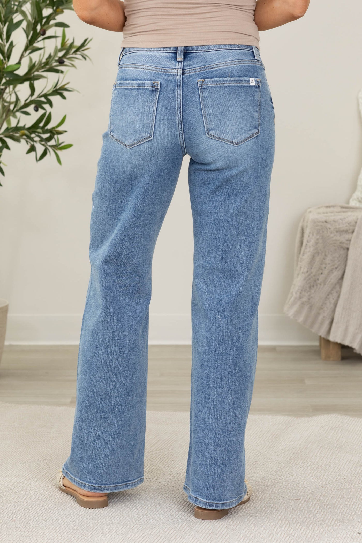 J21 Light Wash Mid Rise Wide Leg Jeans
