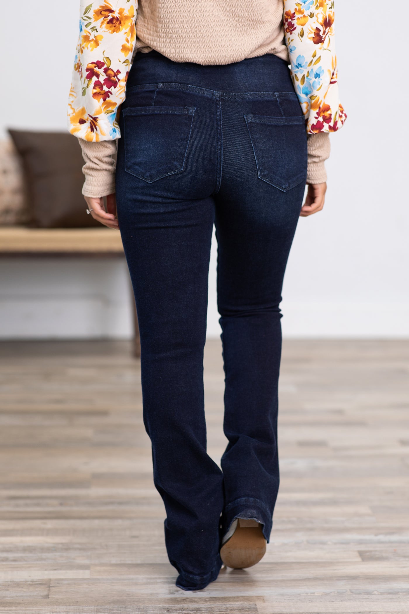 KanCan Crossover Waist Pull On Bootcut Jeans