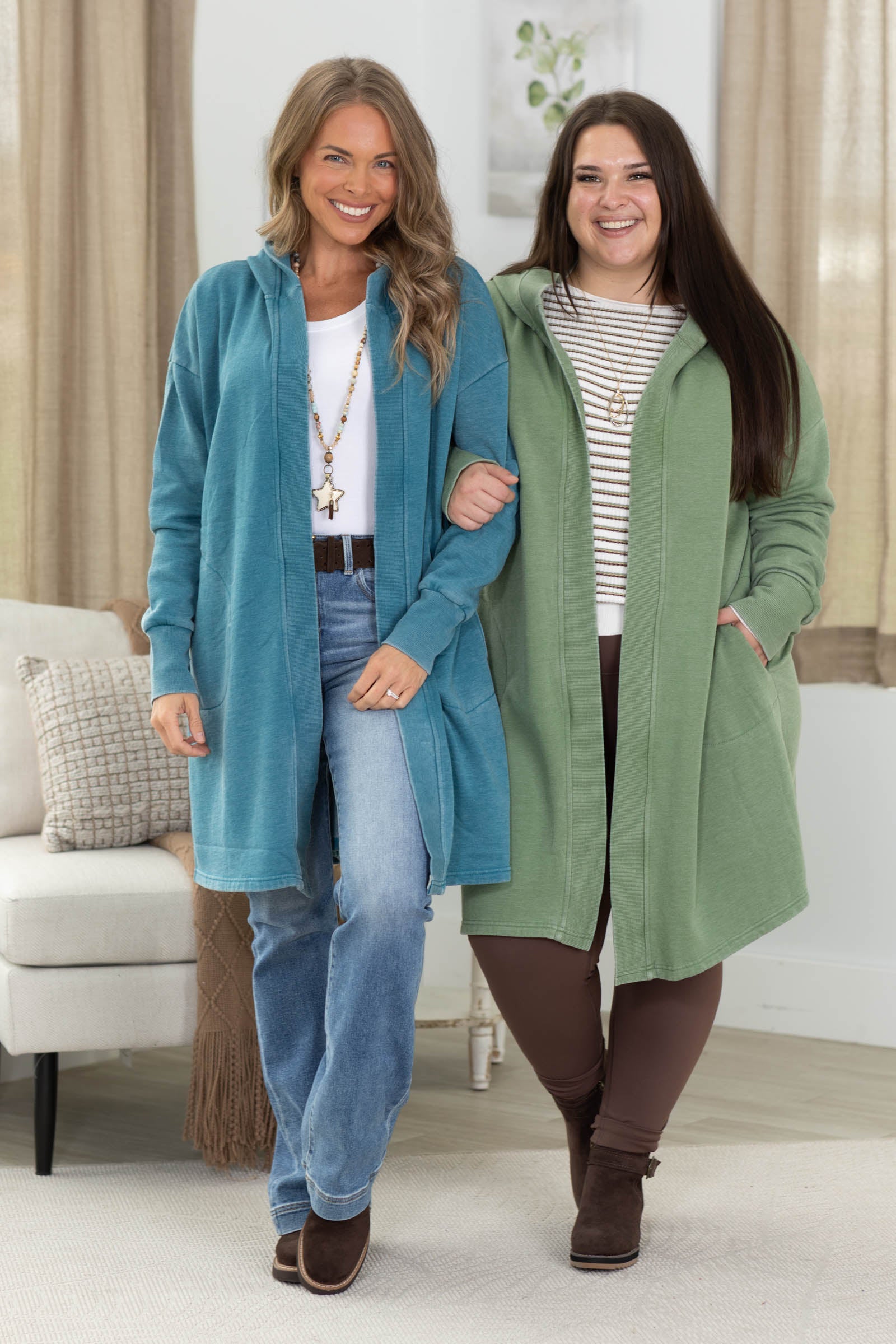 Cozy Campfire Longline Hooded Cardigan · Filly Flair