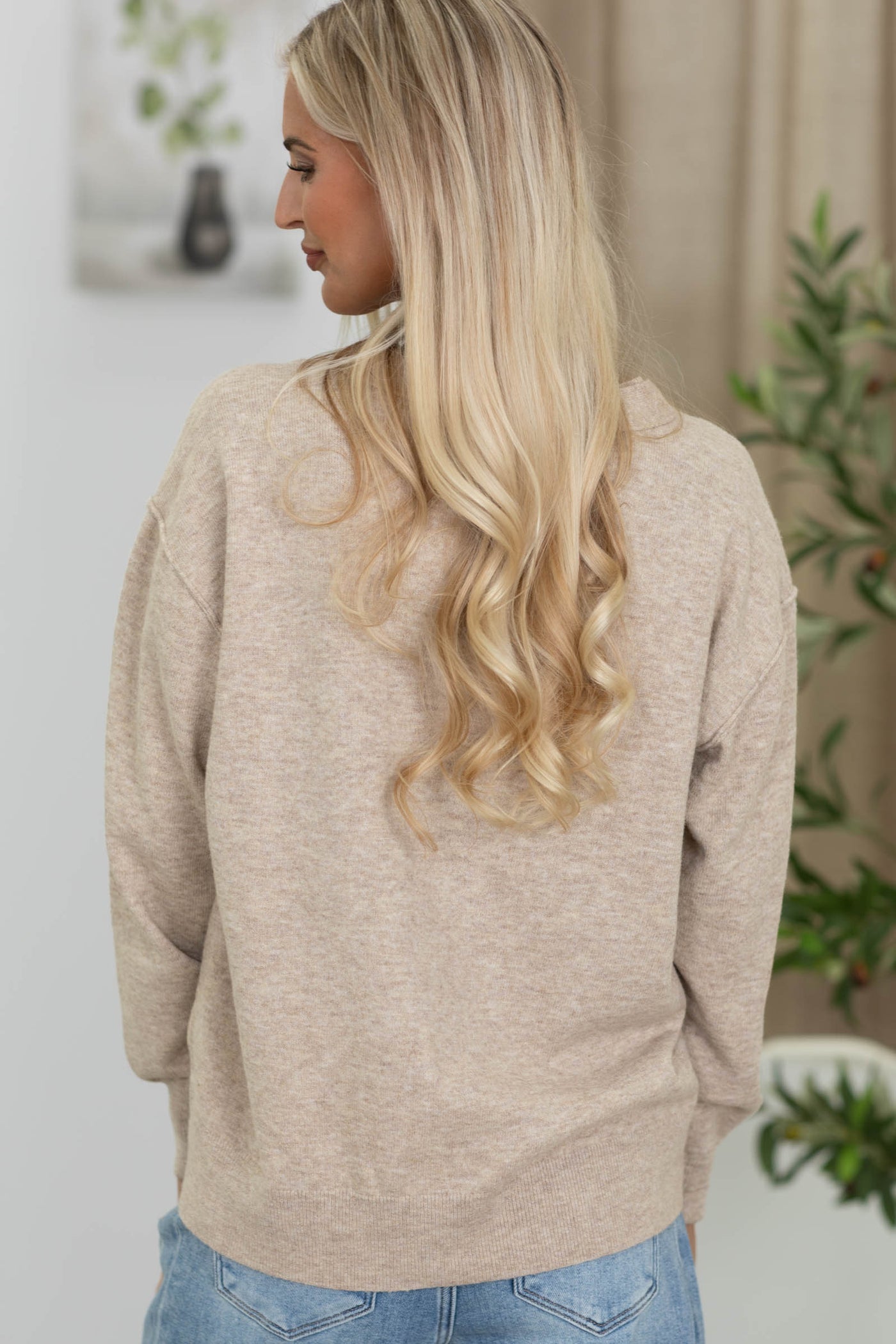 Heathered Super Soft Cardigan with Layered Trim Detail