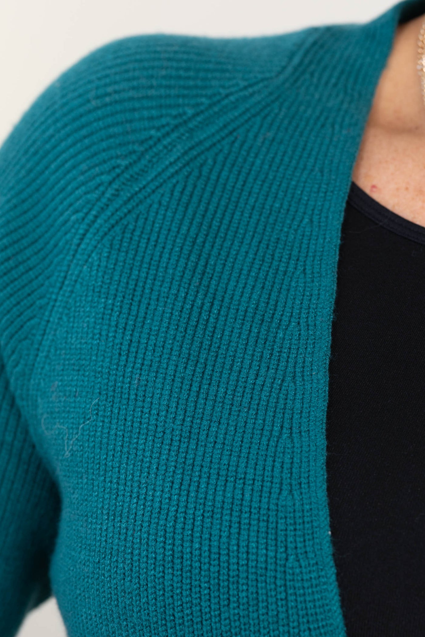 Ribbed Open Front Cardigans With Patch Pocket