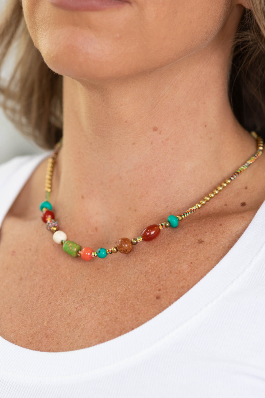Natural Stone Beaded Necklace