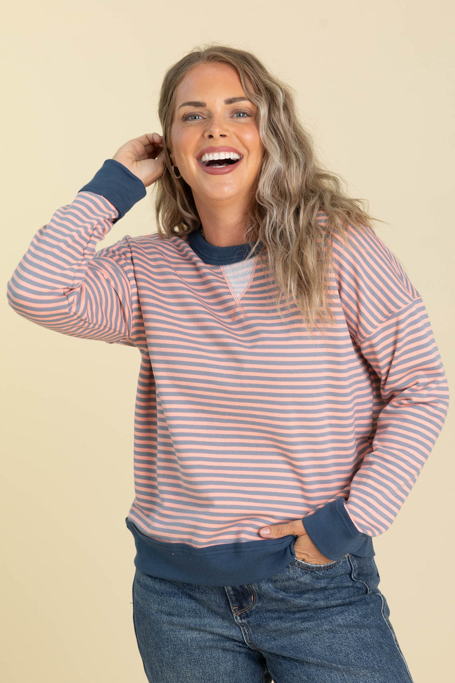 French Terry Pinstriped Sweatshirts