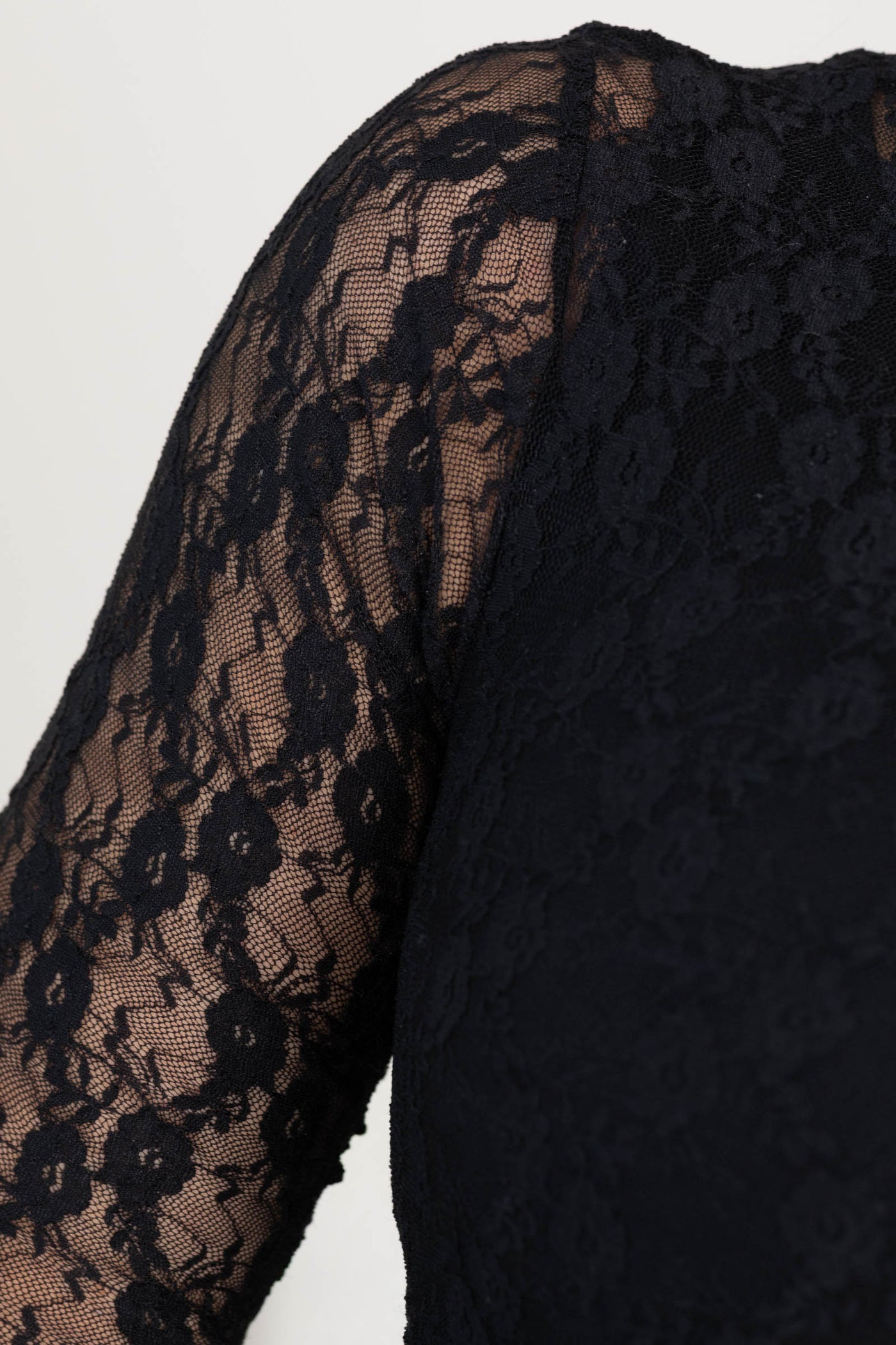 Black Mock Neck Fitted Sheer Mesh Knit Top