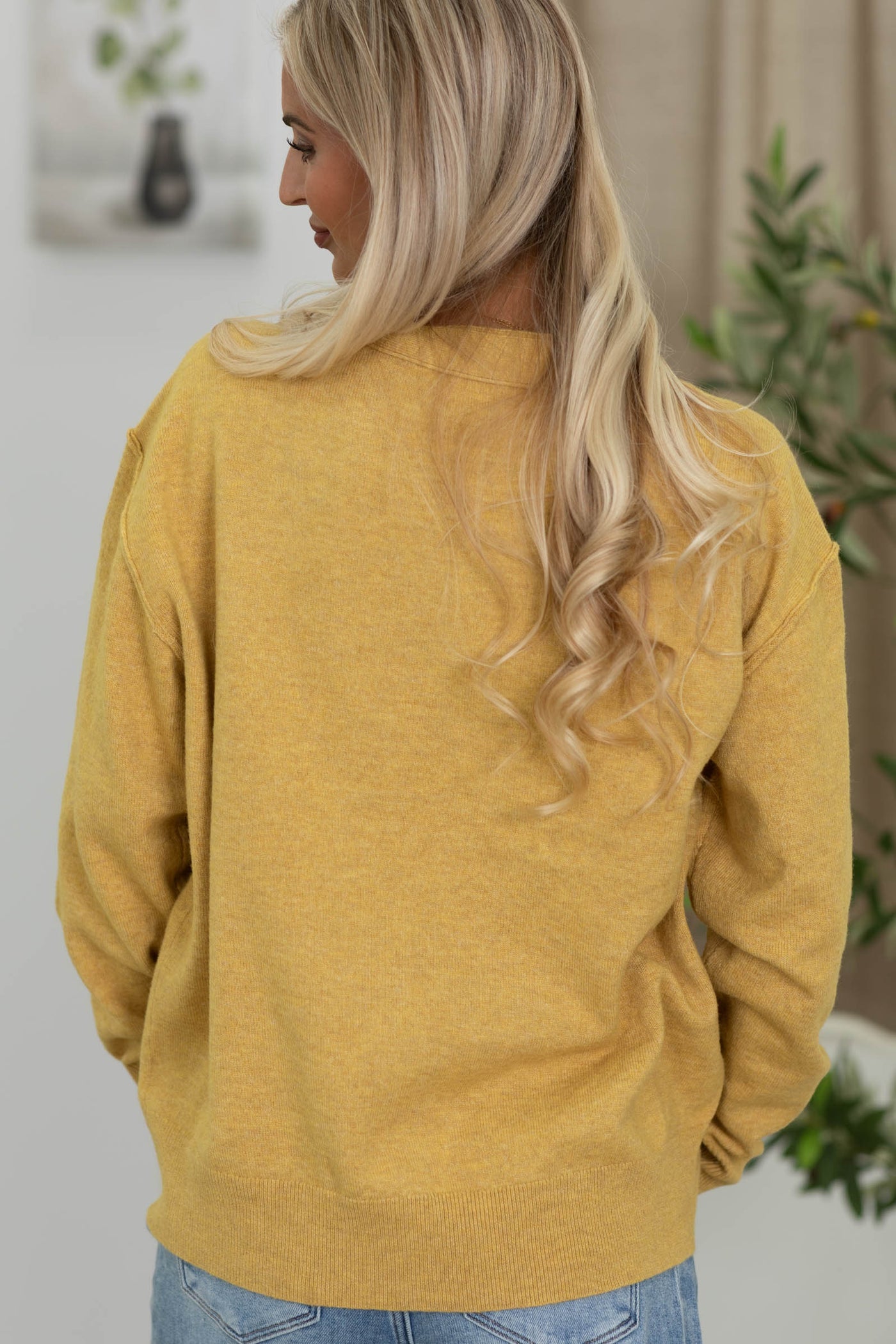 Heathered Super Soft Cardigan with Layered Trim Detail